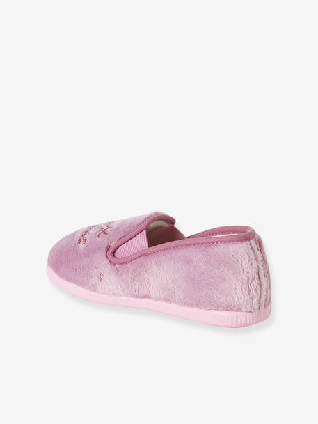 Chaussons élastiqués enfant fabriqués en France écru+rose imprimé - vertbaudet enfant 