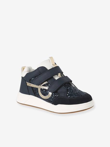 High-Top Hook-&-Loop Trainers for Children navy blue+set pink - vertbaudet enfant 