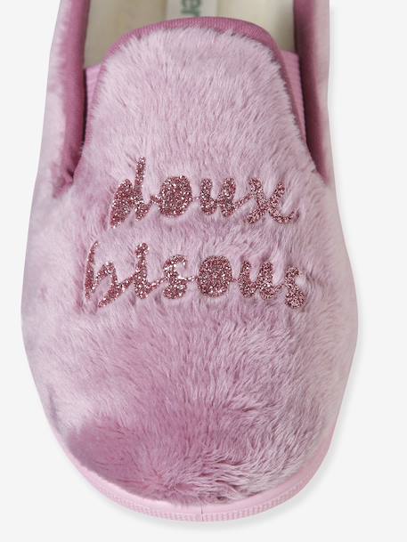 Chaussons élastiqués enfant fabriqués en France écru+rose imprimé - vertbaudet enfant 