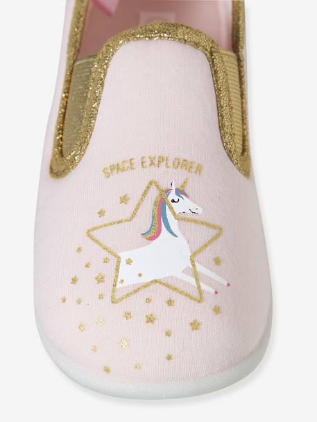 Chausson fille textile élastique rose+rose imprimé+rose pâle - vertbaudet enfant 
