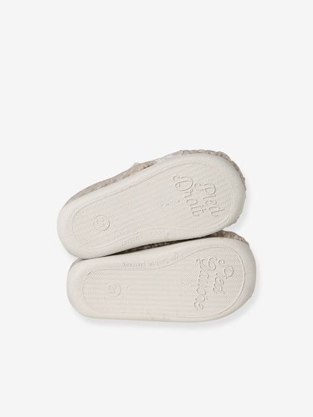 Chaussons textile moutonné bébé fabriqués en France beige - vertbaudet enfant 