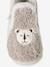 Baby's sheepskin-style textile slippers made in France beige - vertbaudet enfant 