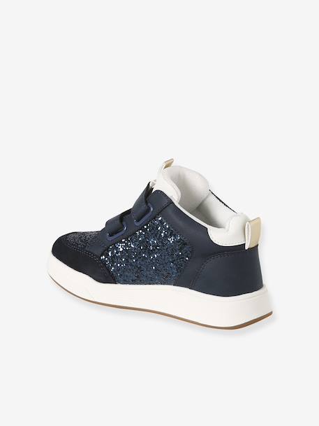 High-Top Hook-&-Loop Trainers for Children navy blue+set pink - vertbaudet enfant 