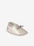Chaussons élastiqués en cuir souple bébé beige imprimé+rose pâle - vertbaudet enfant 