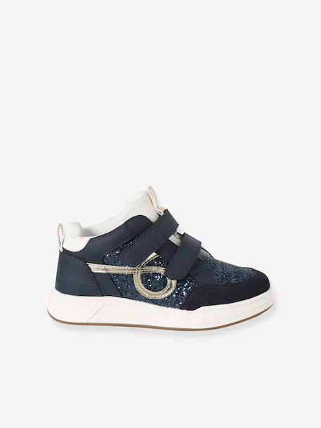 High-Top Hook-&-Loop Trainers for Children navy blue+set pink - vertbaudet enfant 