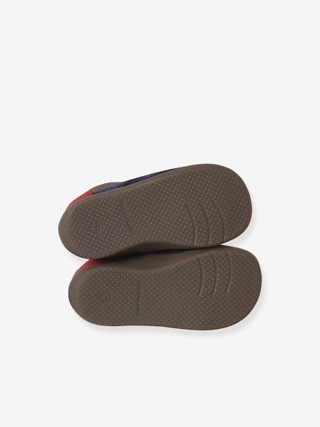 Lace-Up Soft Leather Ankle Boots for Babies, Designed for First Steps navy blue+set blue - vertbaudet enfant 