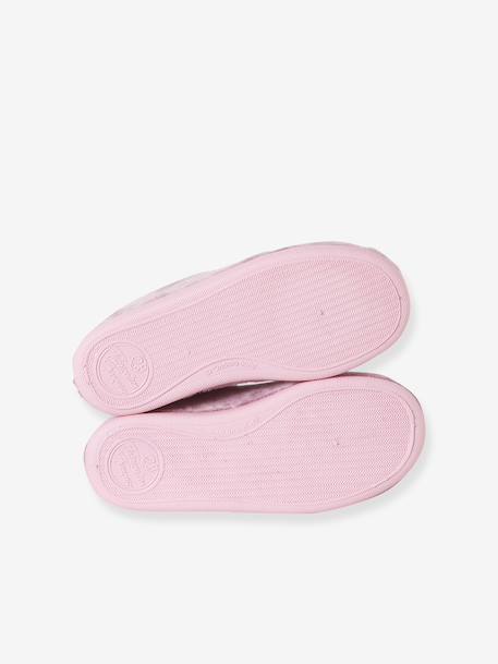 Chaussons élastiqués enfant fabriqués en France écru+rose imprimé - vertbaudet enfant 