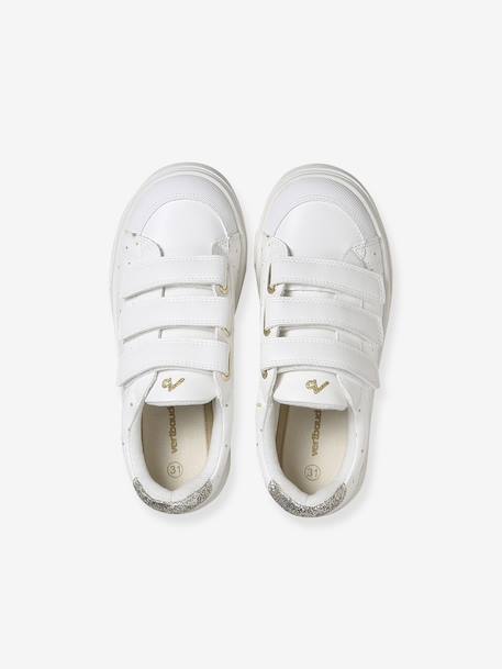 Baskets enfant fille synthétique à scratchs blanc imprimé - vertbaudet enfant 