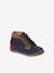 Lace-Up Soft Leather Ankle Boots for Babies, Designed for First Steps navy blue+set blue - vertbaudet enfant 