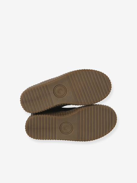 Boots fille cuir zippées et élastiquées beige+camel+marine - vertbaudet enfant 