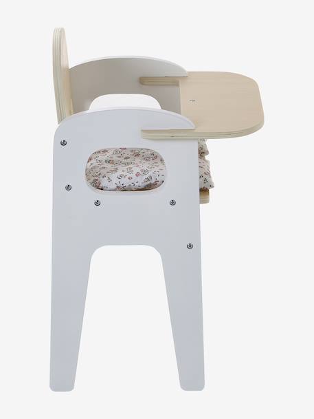 Chaise haute pour poupon en bois FSC® blanc+bois - vertbaudet enfant 