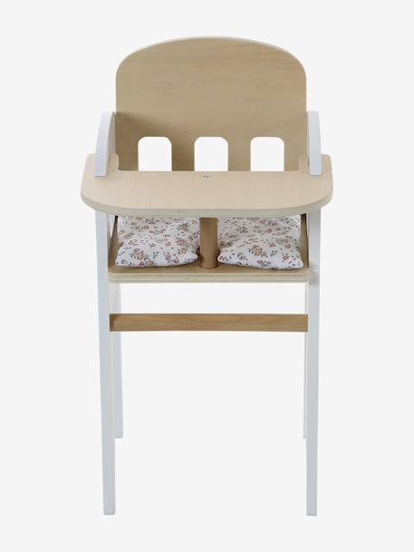 High Chair  in FSC® Wood for Dolls white+wood - vertbaudet enfant 