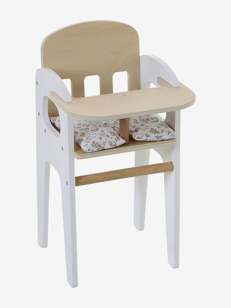 High Chair  in FSC®100% Wood for Dolls white+wood - vertbaudet enfant 