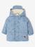 Ciré bébé à capuche doublé en sherpa bleu grisé+olive - vertbaudet enfant 