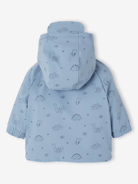 Ciré bébé à capuche doublé en sherpa bleu grisé+olive - vertbaudet enfant 