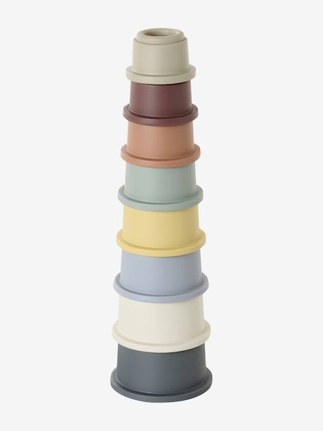Stacking Cups in Soft Plastic multicoloured - vertbaudet enfant 