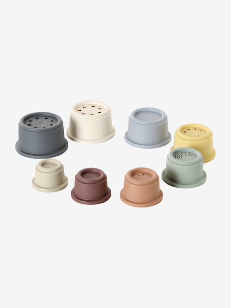 Stacking Cups in Soft Plastic multicoloured - vertbaudet enfant 