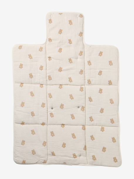 Tapis à langer de voyage blanc+écru - vertbaudet enfant 