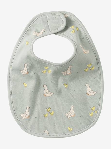 Vertbaudet Pack of 7 Newborn Bibs aqua green+cappuccino+chequered green+Light Green/Print+White - vertbaudet enfant 