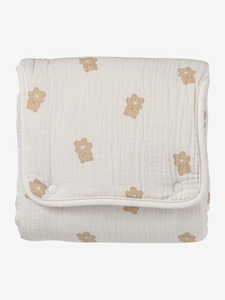 Tapis à langer de voyage blanc+écru - vertbaudet enfant 
