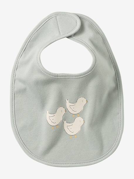 Vertbaudet Pack of 7 Newborn Bibs aqua green+cappuccino+chequered green+Light Green/Print+White - vertbaudet enfant 