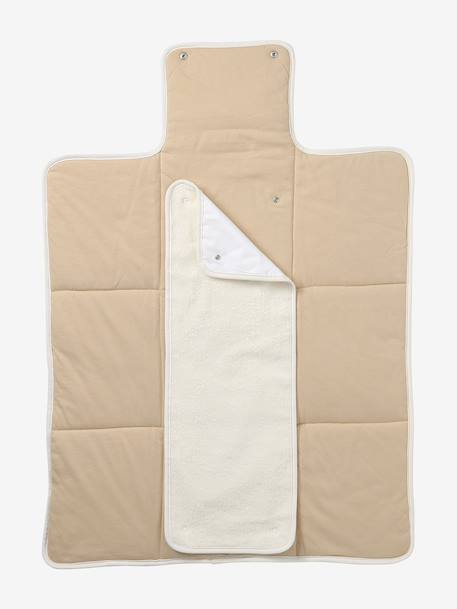 Tapis à langer de voyage blanc+écru - vertbaudet enfant 