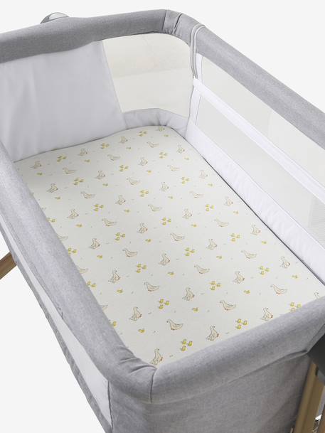 Pack of 2 Covers for Cots & Co-Sleeping Cribs, in Organic Cotton* Dark Blue/Print+ecru+printed white+White - vertbaudet enfant 
