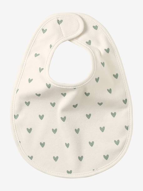 Vertbaudet Pack of 7 Newborn Bibs aqua green+cappuccino+chequered green+Light Green/Print+White - vertbaudet enfant 