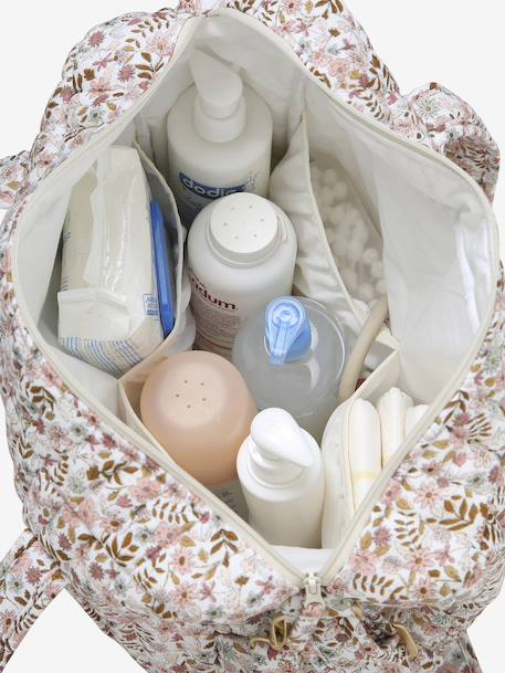 Sac à langer en gaze de coton JOIOSA beige imprimé+bleu nuit+bronze+écru - vertbaudet enfant 