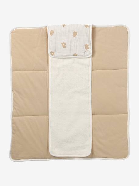 Tapis à langer de voyage blanc+écru - vertbaudet enfant 