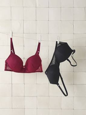 Pack of 2 embroidered lace underwired nursing bras - vertbaudet enfant Maternity-Pack of 2 embroidered lace underwired nursing bras