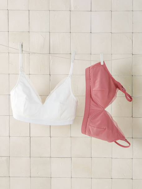 Pack of 2 Triangle Maternity & Nursing Bras in Organic Cotton* blush - vertbaudet enfant 