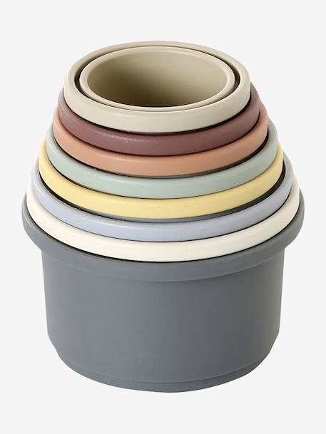 Stacking Cups in Soft Plastic multicoloured - vertbaudet enfant 