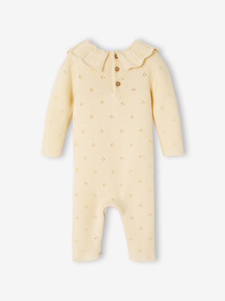 Jumpsuit in Fancy Knit for Newborns ecru - vertbaudet enfant 