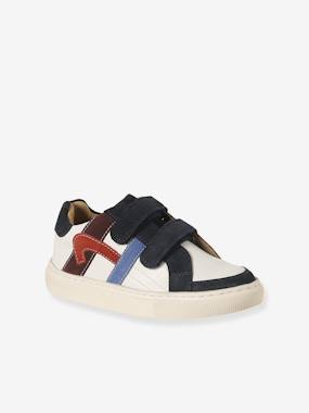 -Baskets enfant garçon cuir à scratchs