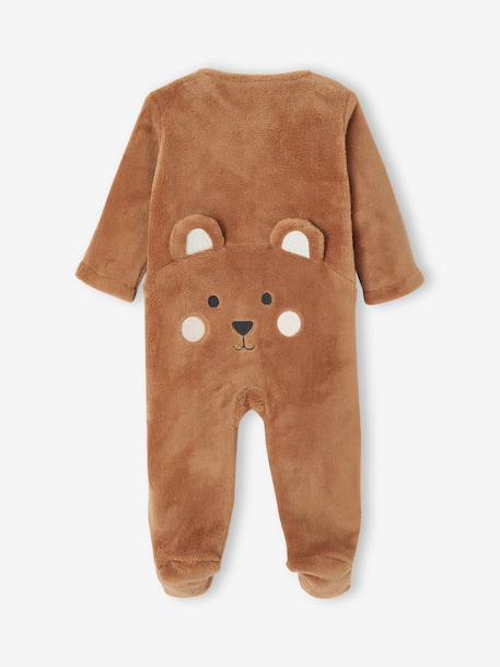 Onesie with Animal or Heart Print for Newborns chocolate+ecru - vertbaudet enfant 