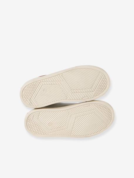 Baskets enfant garçon cuir à scratchs écru+lot blanc+lot bleu - vertbaudet enfant 