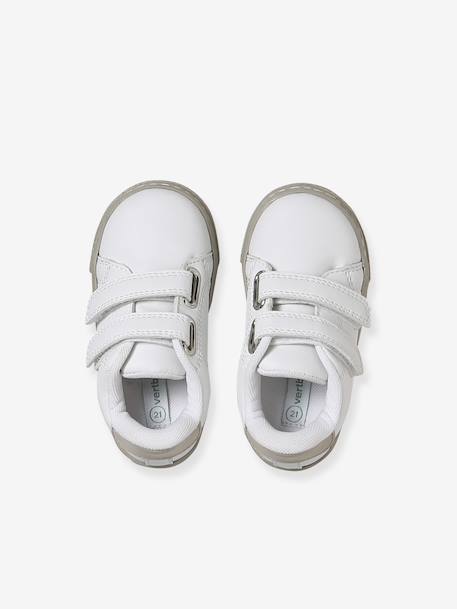 Trainers with Hook-&-Loop Fasteners for Babies ecru - vertbaudet enfant 