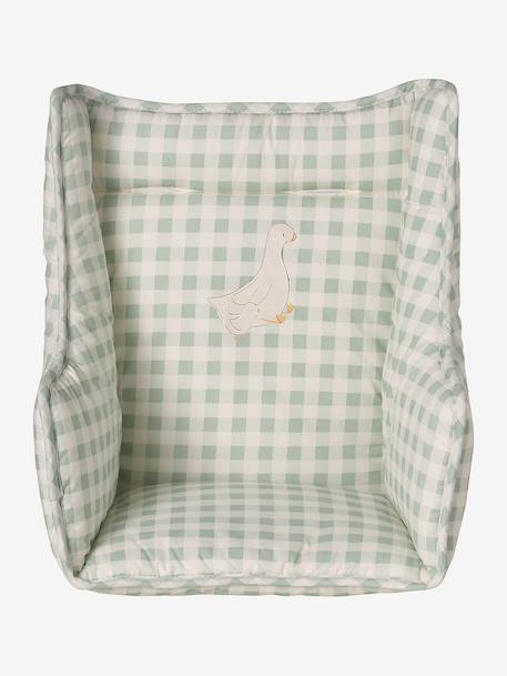 VERTBAUDET High Chair Cushion Blue Stripes+chequered green+ecru+mustard+printed beige+White - vertbaudet enfant 
