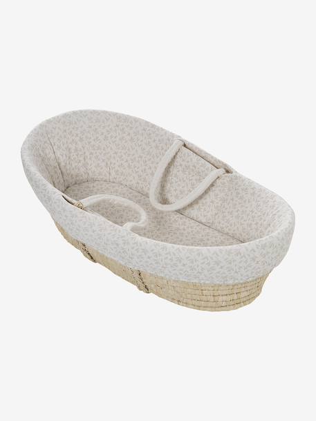 Carrycot Liner in Cotton Gauze grey blue+printed beige+white - vertbaudet enfant 