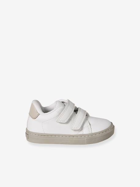 Trainers with Hook-&-Loop Fasteners for Babies ecru - vertbaudet enfant 