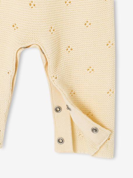 Jumpsuit in Fancy Knit for Newborns ecru - vertbaudet enfant 