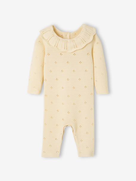 Jumpsuit in Fancy Knit for Newborns ecru - vertbaudet enfant 