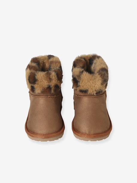 Water-Repellent Furry Boots with Zip for Babies camel - vertbaudet enfant 