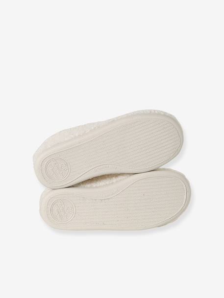 Elasticated Slippers for Children, Made in France ecru+printed pink - vertbaudet enfant 