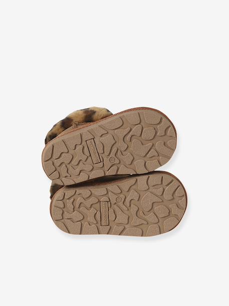 Water-Repellent Furry Boots with Zip for Babies camel - vertbaudet enfant 