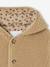 Sherpa hooded coat for babies with 'leopard' print lining beige+old rose - vertbaudet enfant 