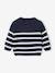 Striped knitted baby jumper caramel+navy blue+sage green - vertbaudet enfant 