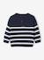 Striped knitted baby jumper caramel+navy blue+sage green - vertbaudet enfant 