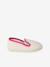 Elasticated Slippers for Children, Made in France ecru+printed pink - vertbaudet enfant 